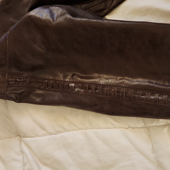 Genuine Leather brown pants size 2 - Picture 5 of 9